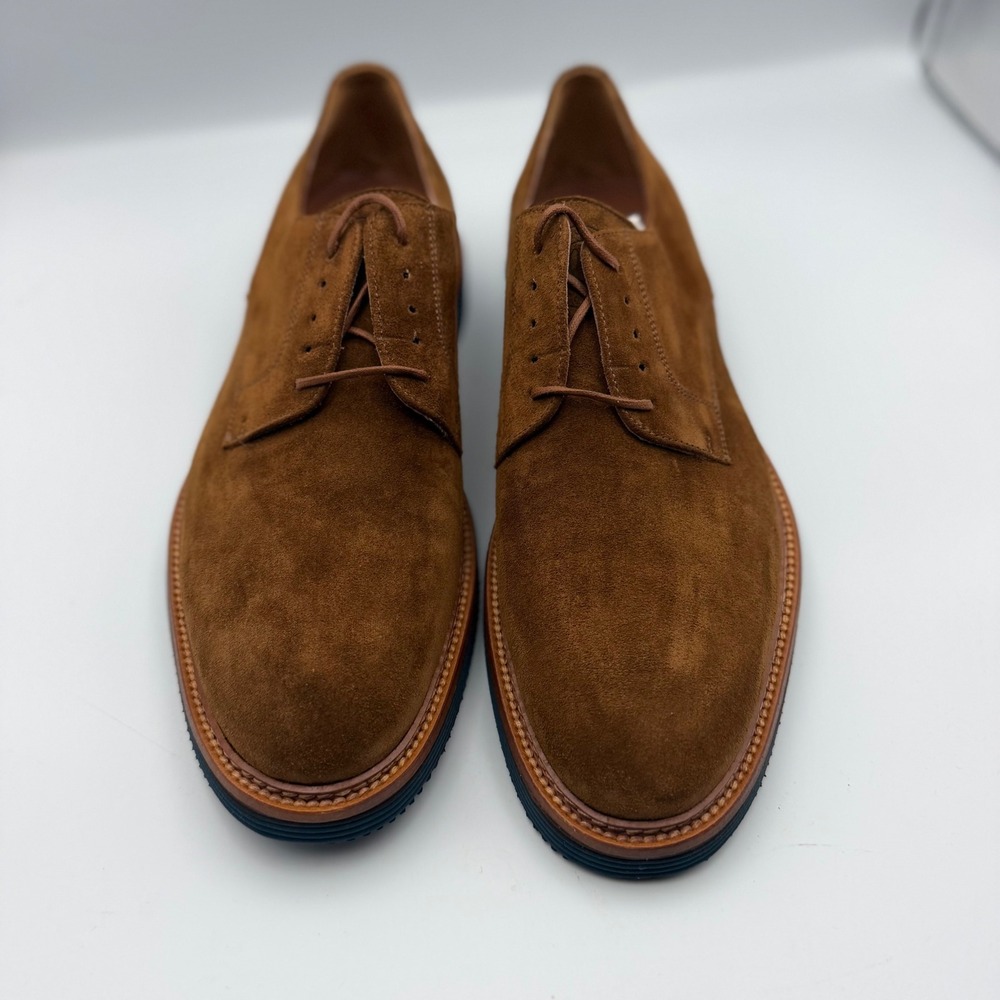 Johnston & Murphy Collection Suede Derby Shoes Mens 11M Brown 24-7276 Italy